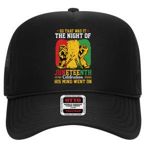 Juneteenth Celebration Freedom Graphic High Crown Mesh Back Trucker Hat