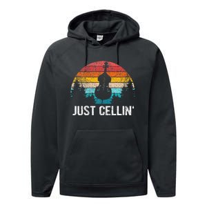 Just Cellin Funny Cello Cellist Orchestra Musician Performance Fleece Hoodie