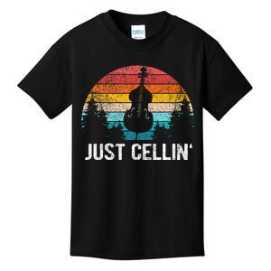 Just Cellin Funny Cello Cellist Orchestra Musician Kids T-Shirt