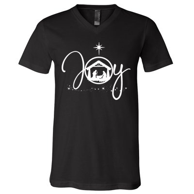 Joy Christian Faith Jesus Christmas V-Neck T-Shirt