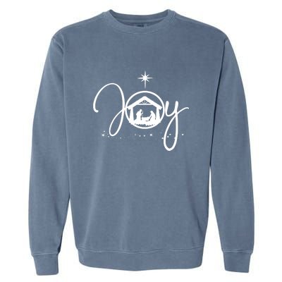 Joy Christian Faith Jesus Christmas Garment-Dyed Sweatshirt