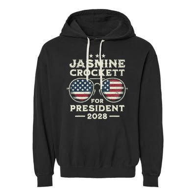 Jasmine Crockett For President 2028  Garment-Dyed Fleece Hoodie