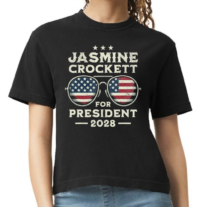 Jasmine Crockett For President 2028  Comfort Colors Boxy T-Shirt