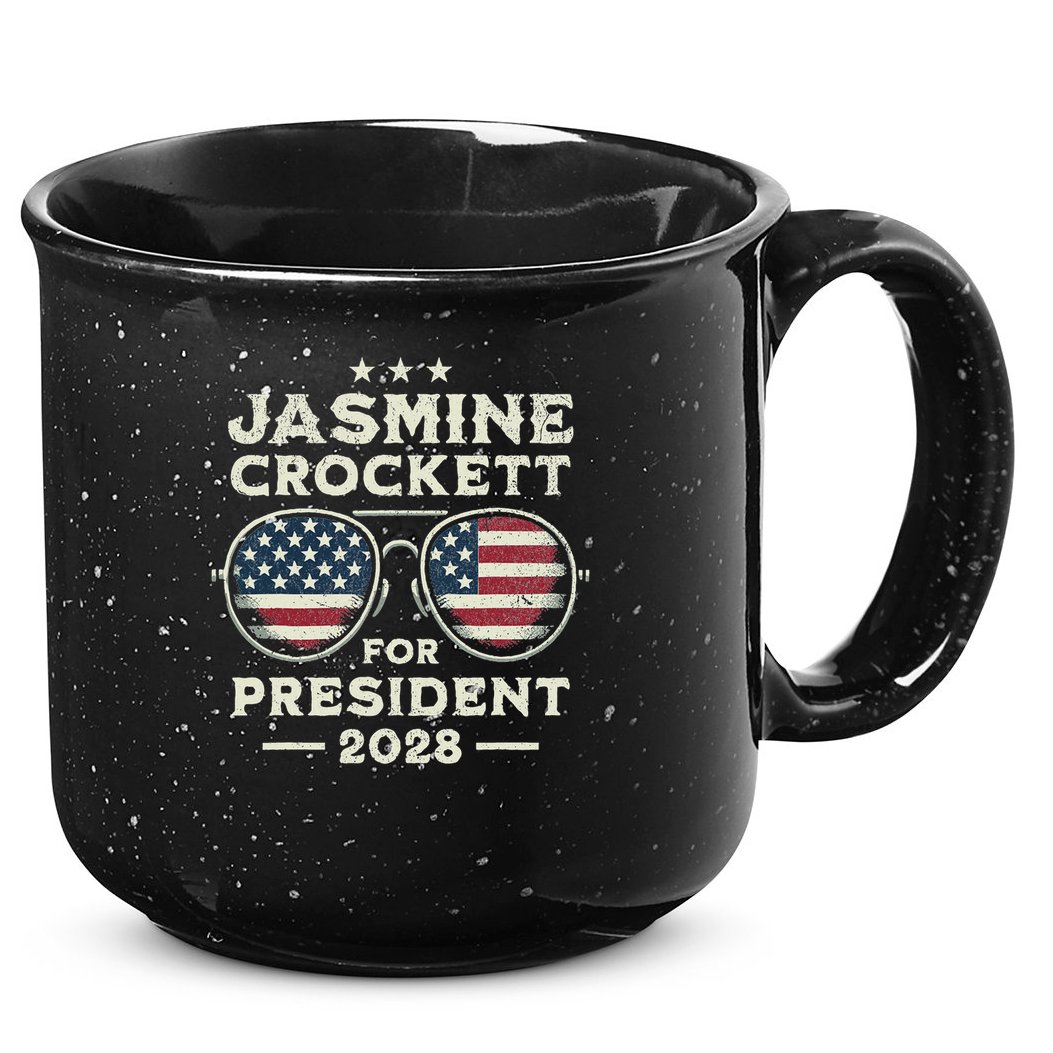 Jasmine Crockett For President 2028  15oz Campfire Ceramic Mug