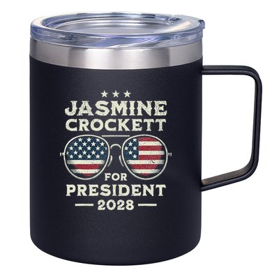 Jasmine Crockett For President 2028  12oz Stainless Steel Coffee Mug