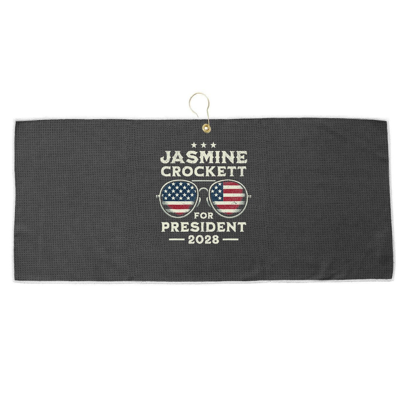 Jasmine Crockett For President 2028  Large Microfiber Waffle Golf Towel