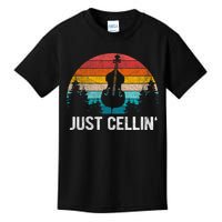 Just Cellin Funny Cello Cellist Orchestra Musician Retro Kids T-Shirt