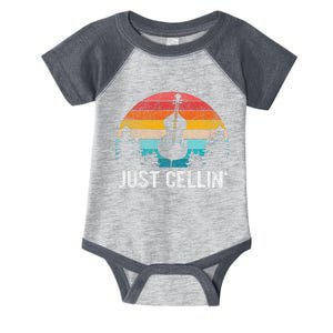 Just Cellin Funny Cello Cellist Orchestra Musician Retro Infant Baby Jersey Bodysuit