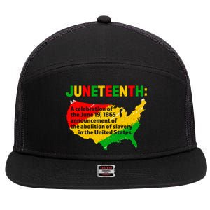 Juneteenth Celebrates Freedom Day African Pride American Gift 7 Panel Mesh Trucker Snapback Hat