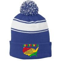 Juneteenth Celebrates Freedom Day African Pride American Gift Stripe Pom Pom Beanie