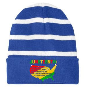 Juneteenth Celebrates Freedom Day African Pride American Gift Striped Beanie with Solid Band