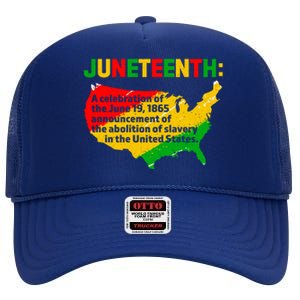 Juneteenth Celebrates Freedom Day African Pride American Gift High Crown Mesh Back Trucker Hat