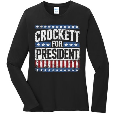 Jasmine Crockett For President 2028  Ladies Long Sleeve Shirt
