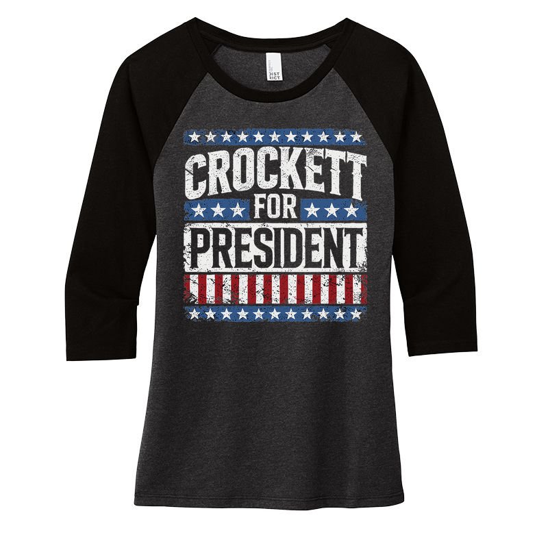 Jasmine Crockett For President 2028  Women's Tri-Blend 3/4-Sleeve Raglan Shirt