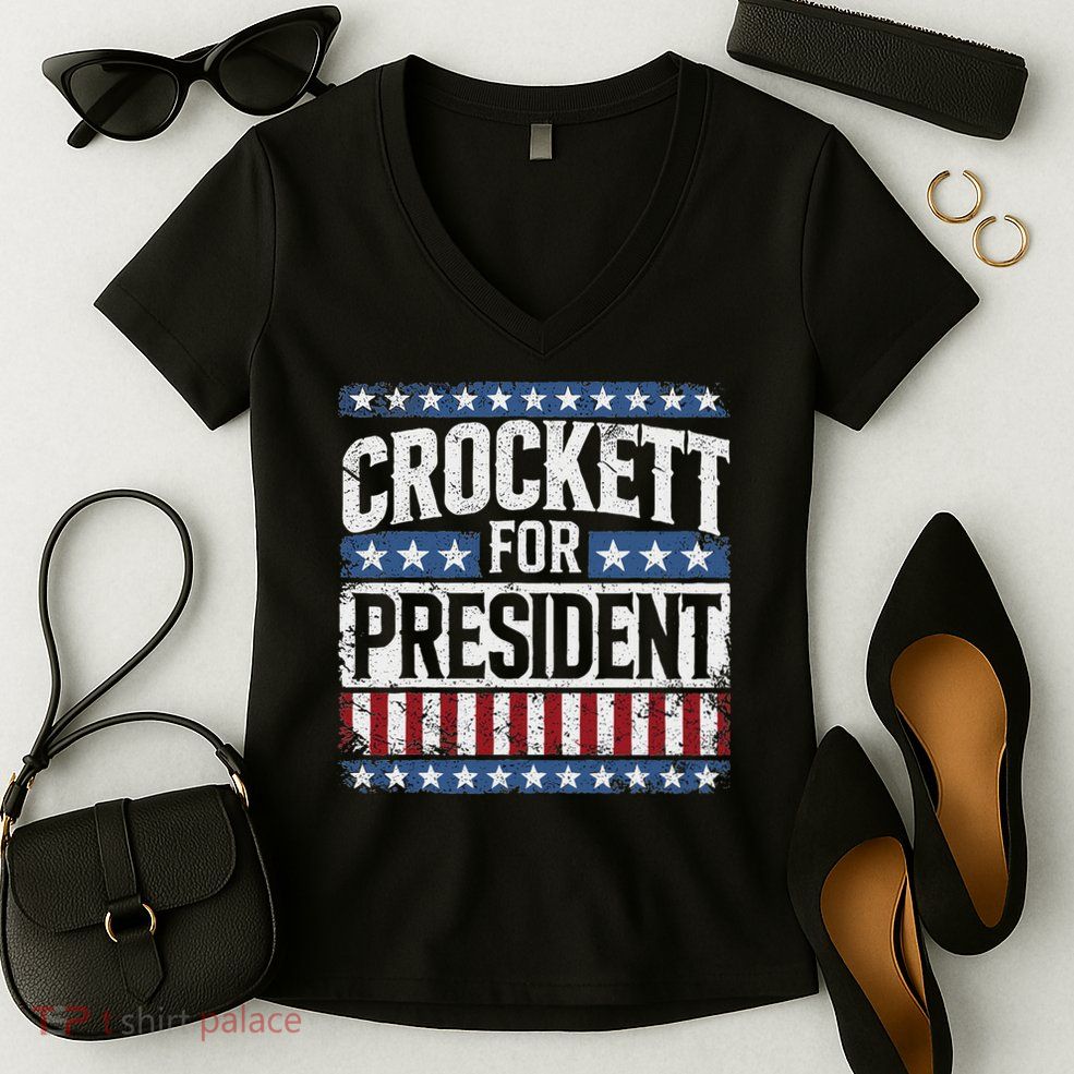 Jasmine Crockett For President 2028  Women's V-Neck T-Shirt