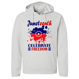 Juneteenth Celebrate Freedom Red White Blue Free Black slave Performance Fleece Hoodie