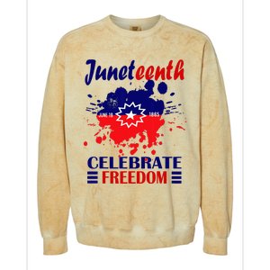 Juneteenth Celebrate Freedom Red White Blue Free Black slave Colorblast Crewneck Sweatshirt