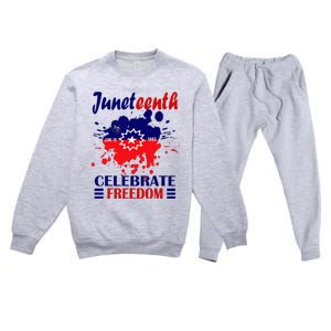 Juneteenth Celebrate Freedom Red White Blue Free Black slave Premium Crewneck Sweatsuit Set