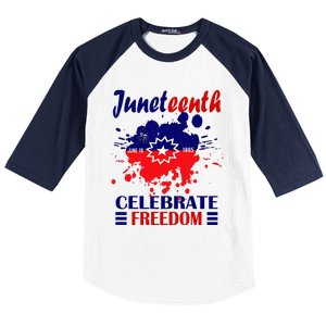 Juneteenth Celebrate Freedom Red White Blue Free Black slave Baseball Sleeve Shirt