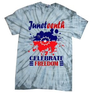 Juneteenth Celebrate Freedom Red White Blue Free Black slave Tie-Dye T-Shirt