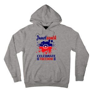 Juneteenth Celebrate Freedom Red White Blue Free Black slave Tall Hoodie