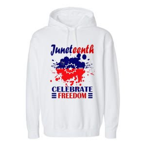 Juneteenth Celebrate Freedom Red White Blue Free Black slave Garment-Dyed Fleece Hoodie