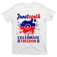 Juneteenth Celebrate Freedom Red White Blue Free Black slave T-Shirt