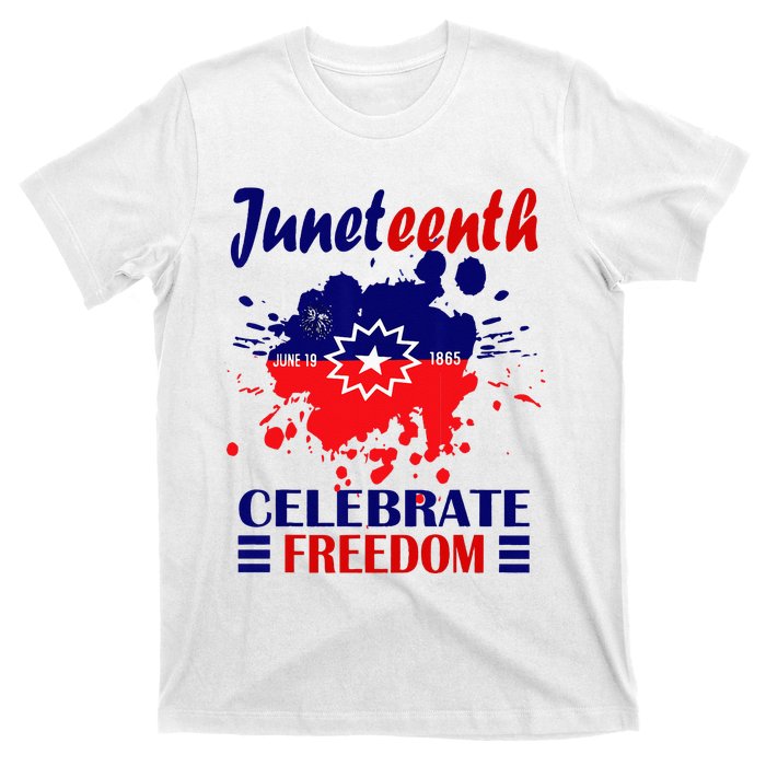 Juneteenth Celebrate Freedom Red White Blue Free Black slave T-Shirt