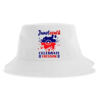 Juneteenth Celebrate Freedom Red White Blue Free Black slave Sustainable Bucket Hat