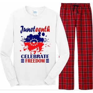 Juneteenth Celebrate Freedom Red White Blue Free Black slave Long Sleeve Pajama Set