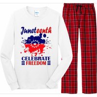 Juneteenth Celebrate Freedom Red White Blue Free Black slave Long Sleeve Pajama Set