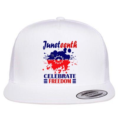 Juneteenth Celebrate Freedom Red White Blue Free Black slave Flat Bill Trucker Hat