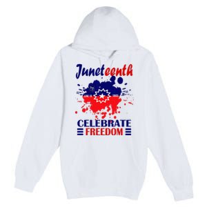 Juneteenth Celebrate Freedom Red White Blue Free Black slave Premium Pullover Hoodie