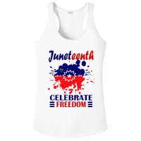 Juneteenth Celebrate Freedom Red White Blue Free Black slave Ladies PosiCharge Competitor Racerback Tank