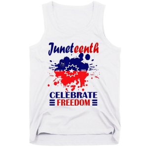 Juneteenth Celebrate Freedom Red White Blue Free Black slave Tank Top