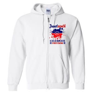 Juneteenth Celebrate Freedom Red White Blue Free Black slave Full Zip Hoodie