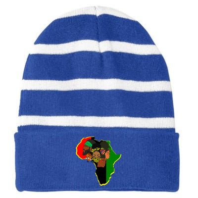 Juneteenth Celebrate Freedom Dad Mom Meaningful Gift Striped Beanie with Solid Band