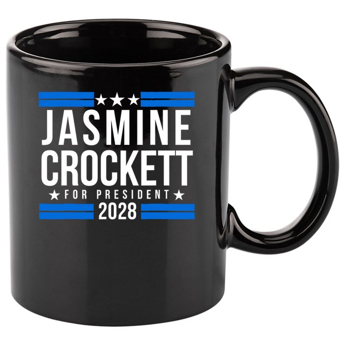 Jasmine Crockett For President 2028, Jasmine Crockett 2028 11oz C Handle Ceramic Mug