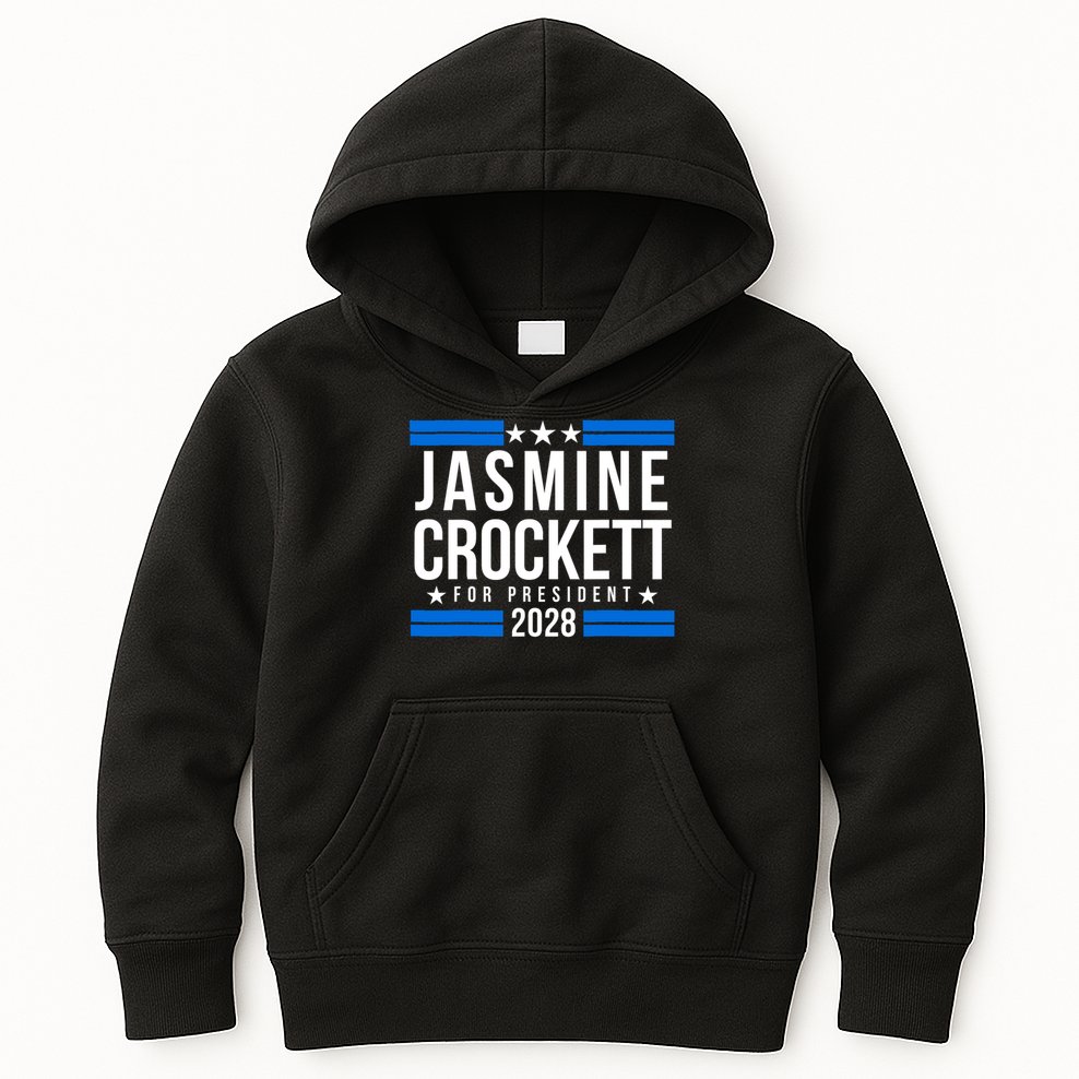 Jasmine Crockett For President 2028, Jasmine Crockett 2028 Kids Hoodie