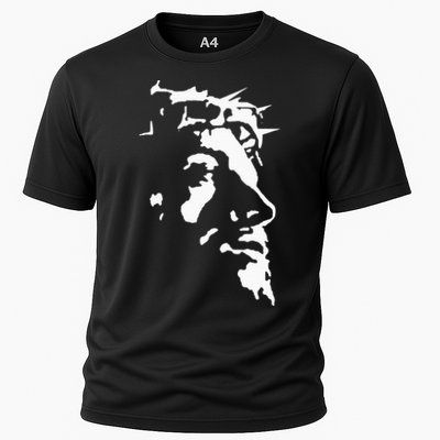 Jesus Christ Face With Crown Of Thorns God Bible Cooling Performance Crew T-Shirt