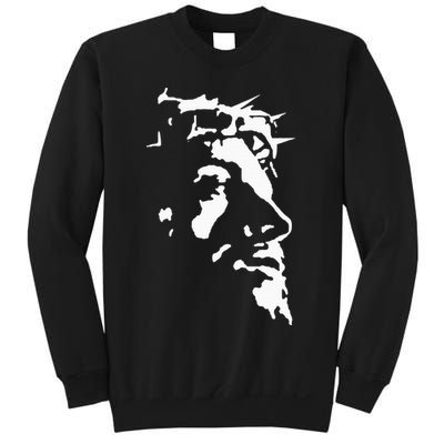 Jesus Christ Face With Crown Of Thorns God Bible Sweatshirt