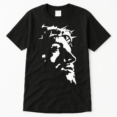 Jesus Christ Face With Crown Of Thorns God Bible Tall T-Shirt