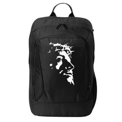 Jesus Christ Face With Crown Of Thorns God Bible City Backpack