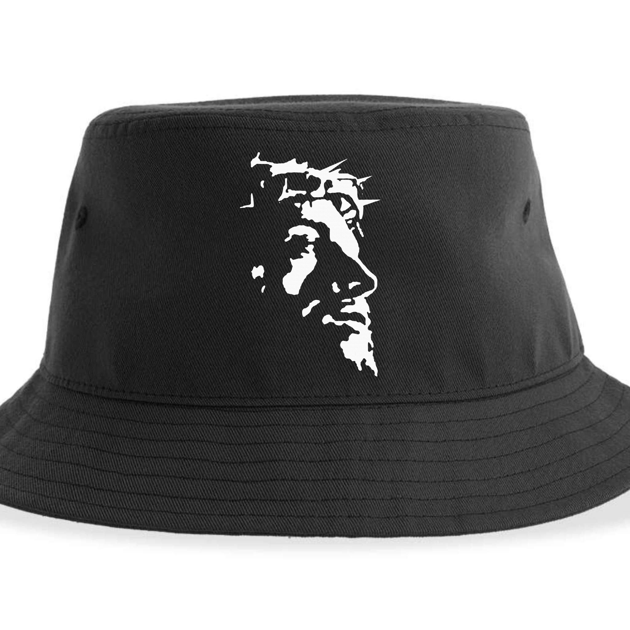 Jesus Christ Face With Crown Of Thorns God Bible Sustainable Bucket Hat