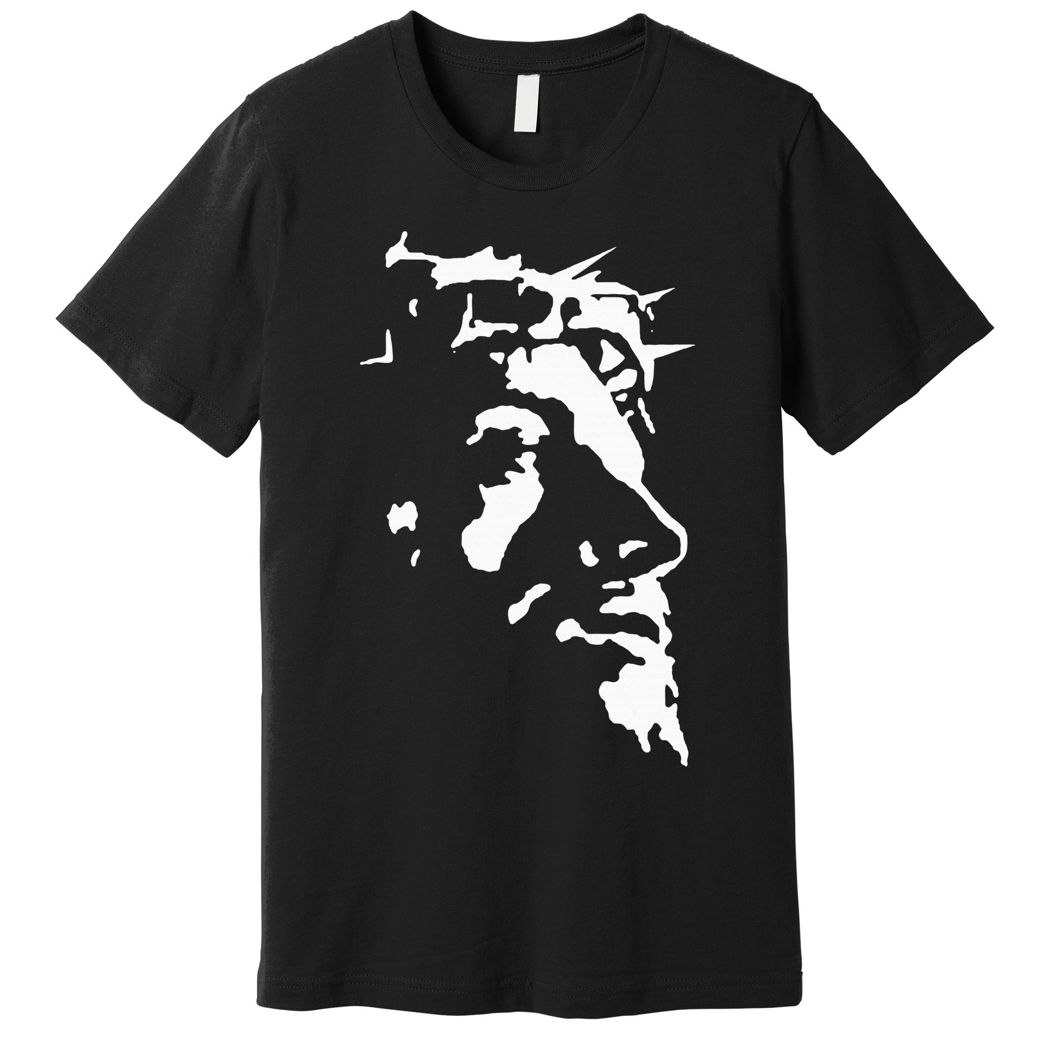 Jesus Christ Face With Crown Of Thorns God Bible Premium T-Shirt