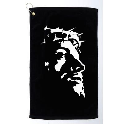 Jesus Christ Face With Crown Of Thorns God Bible Golf Towel