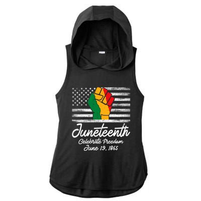 Juneteenth Celebrate Freedom June 19th Black History 1865 Meaningful Gift Ladies PosiCharge Tri-Blend Wicking Draft Hoodie Tank