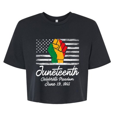 Juneteenth Celebrate Freedom June 19th Black History 1865 Meaningful Gift Bella+Canvas Jersey Crop Tee