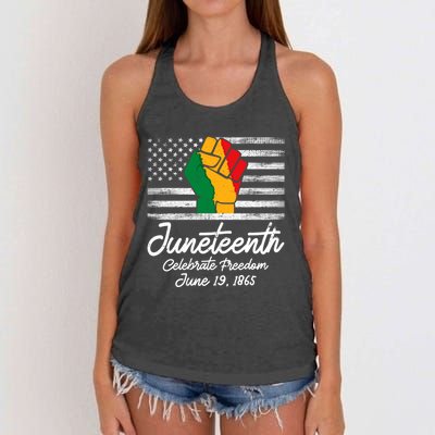 Juneteenth Celebrate Freedom June 19th Black History 1865 Meaningful Gift Women's Knotted Racerback Tank