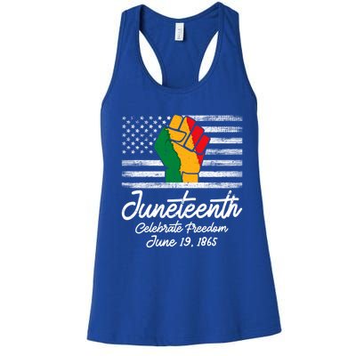 Juneteenth Celebrate Freedom June 19th Black History 1865 Meaningful Gift Women's Racerback Tank